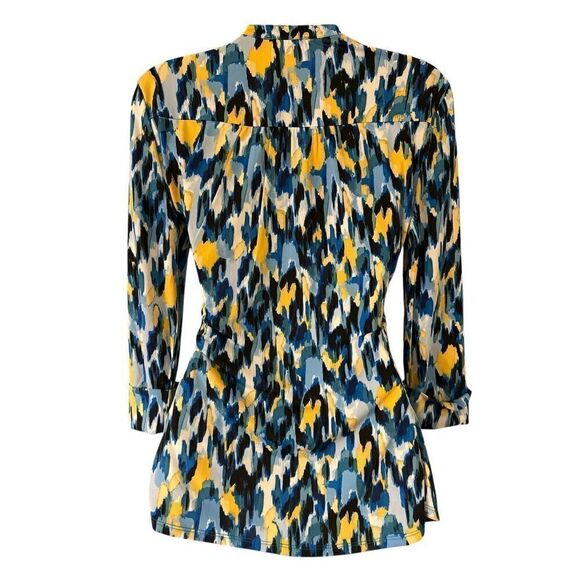 Ava & Grace women's Abstract blouse Tab Sleeves Size Small - Picture 4 of 8